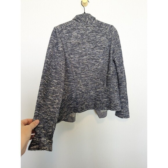 Vince Jacket Womems Small Blue Tweed Drape Neck Office Business Career Academia - Picture 6 of 11